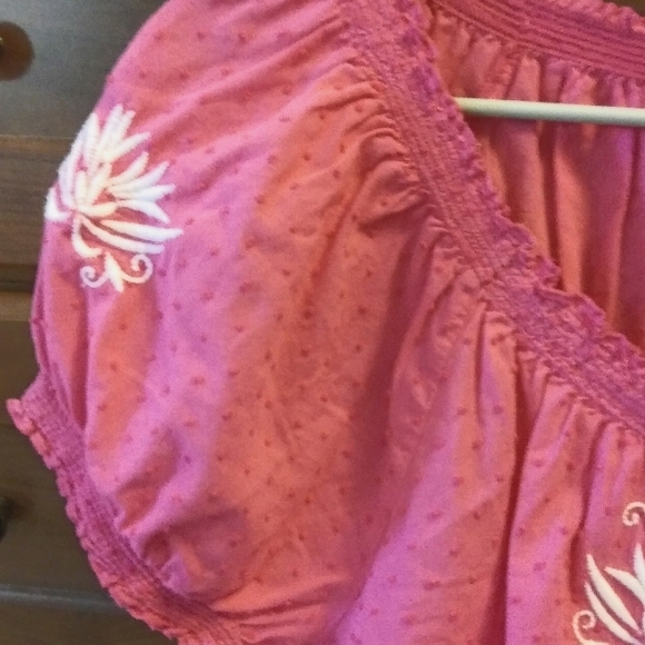 💥SALE💥2 FIR $16💥Style & Co Top Short Sleeve Elastic/Decoration L - Picture 3 of 6